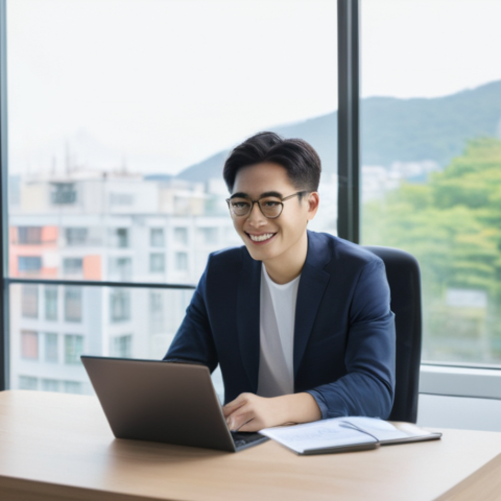 주택임대소득 비과세 조건 - **Prompt:** A smiling young adult (30s, East Asian, wearing smart casual attire) sits comfortably at...