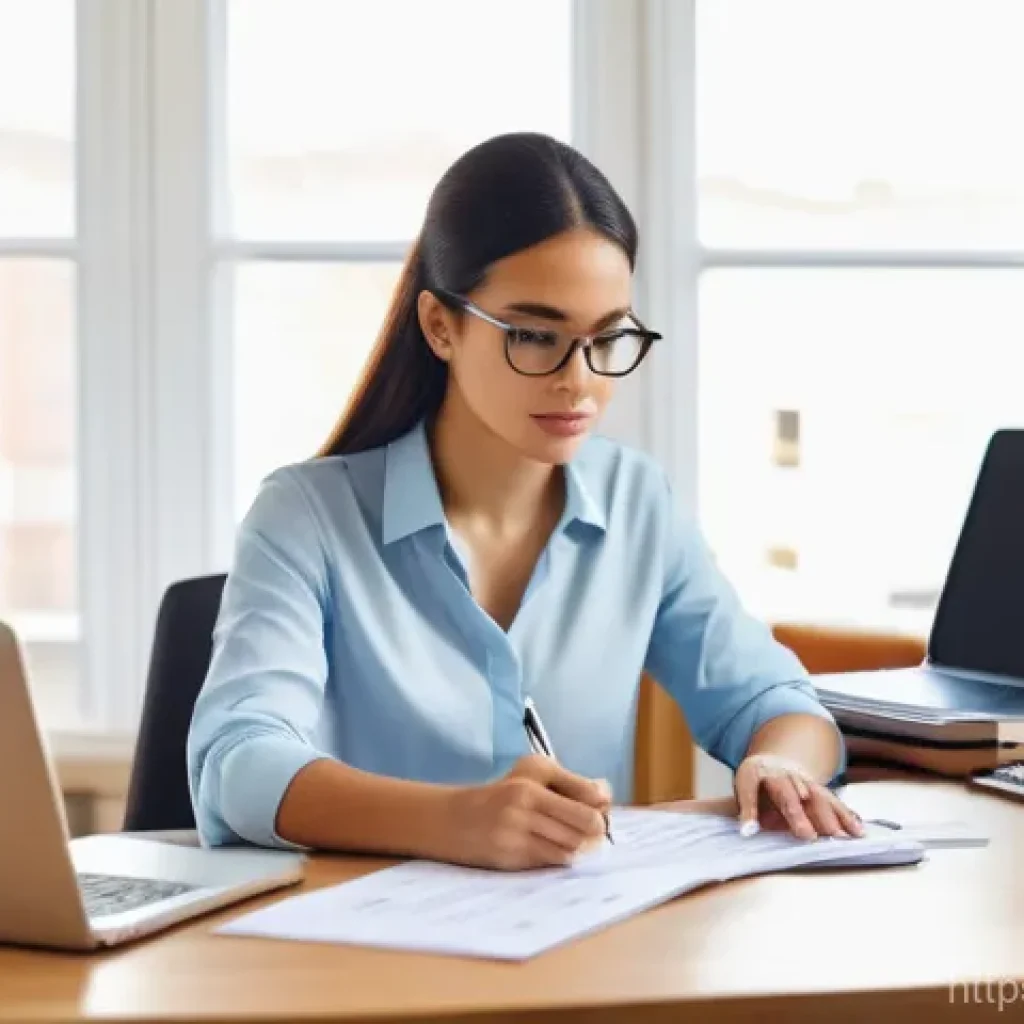 세무 상담 준비사항 - **Image Prompt 1: Diligent Entrepreneur Preparing for Tax Consultation** A young, focused entrep...