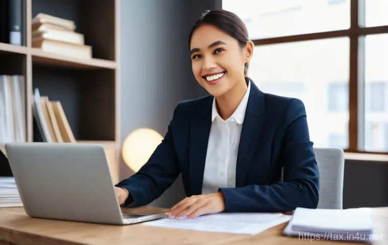 대출 이자 세액공제 - **Prompt:** A young, diverse professional, mid-20s to early 30s, is sitting at a modern desk in a br...